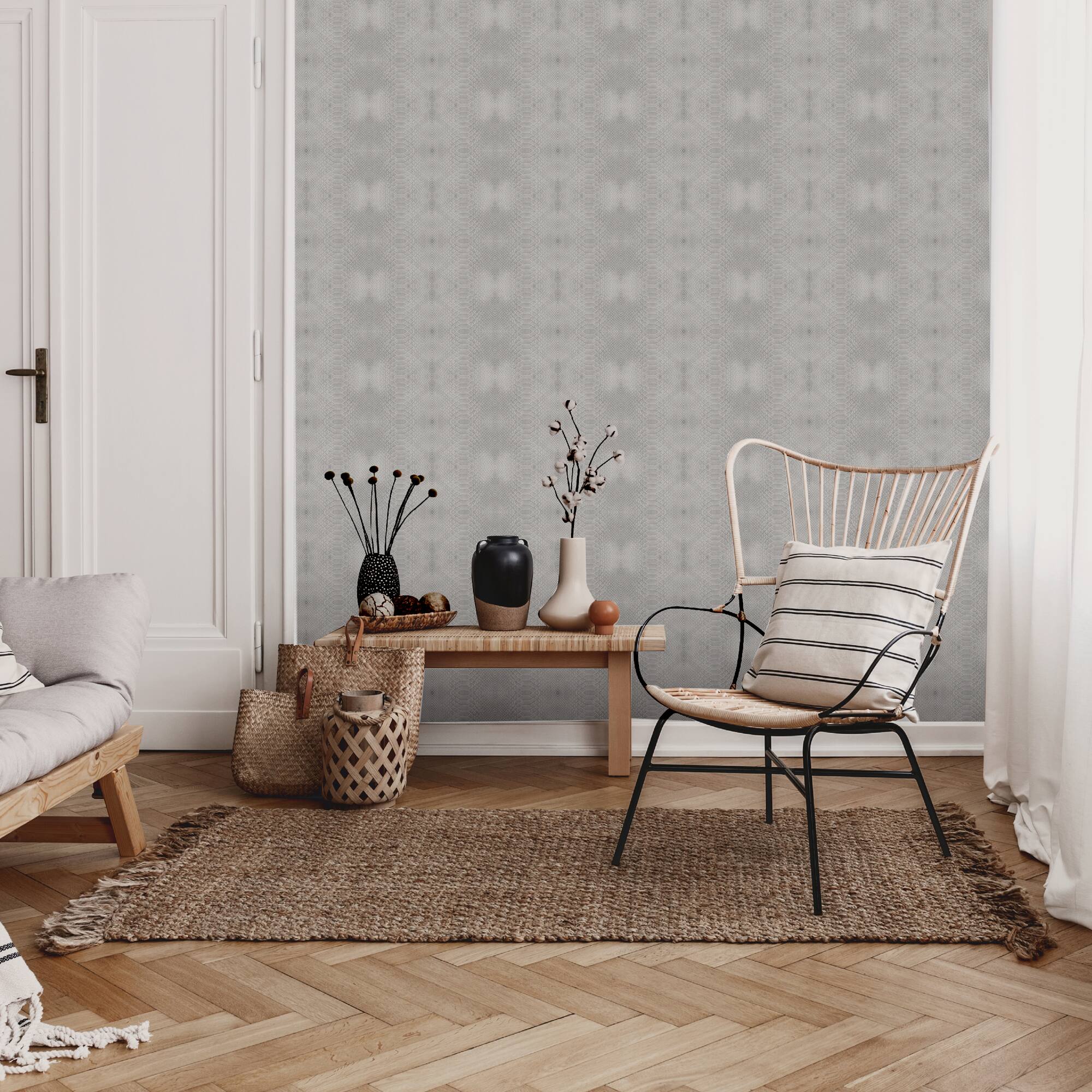 Simplify Gray Python Adhesive Wallpaper